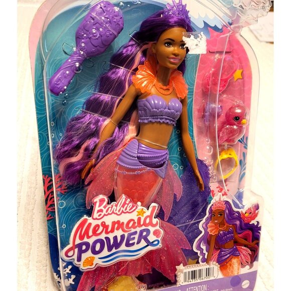 NIB Mattel Mermaid Changeable Fin Barbie Brooklyn Roberts Doll Phoenix Playset - Picture 1 of 7